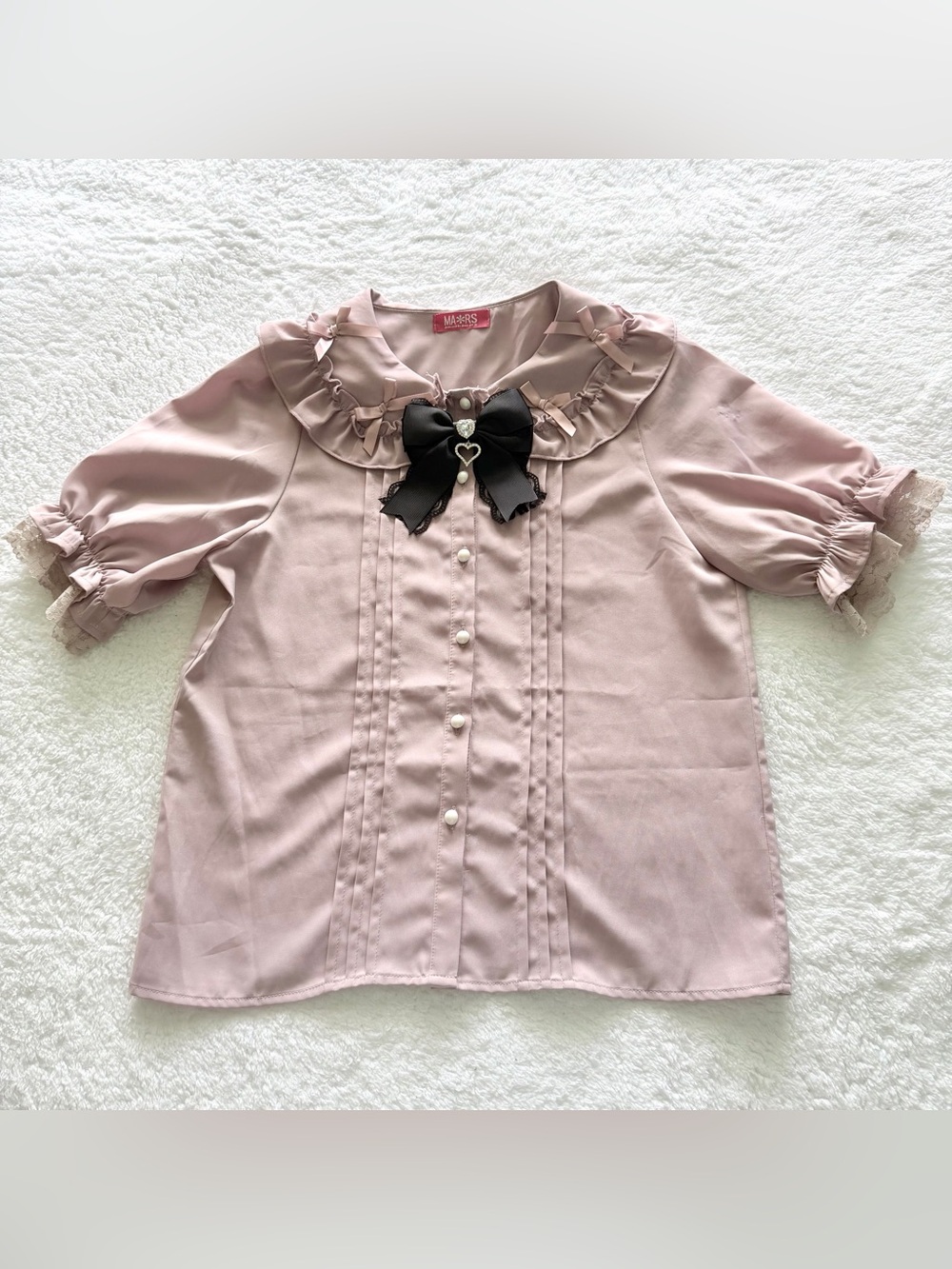Mars Blouse Jirai Kei Ryosan Lolita Big Bow Lace Tops Japan Idol White Black